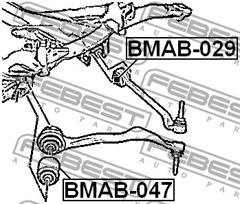 Mounting, control/trailing arm FEBEST BMAB047 2