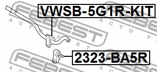 Link/Coupling Rod, stabiliser bar FEBEST 2323BA5R 2