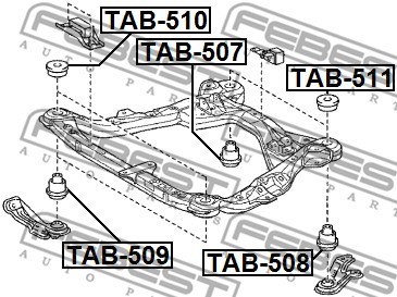 Mounting, axle beam FEBEST TAB508 2