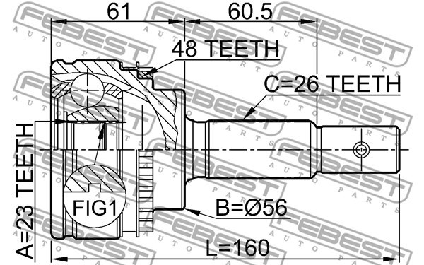 Joint Kit, drive shaft FEBEST 0110051A48 2