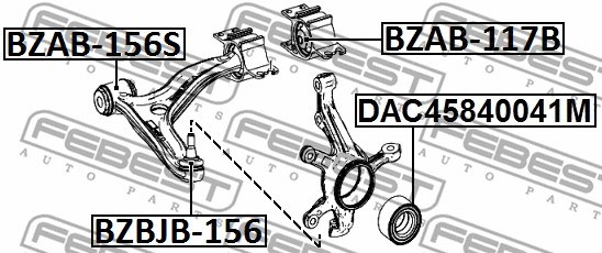 Mounting, control/trailing arm FEBEST BZAB117B 2