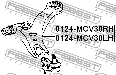 Control Arm/Trailing Arm, wheel suspension FEBEST 0124MCV30RH 2