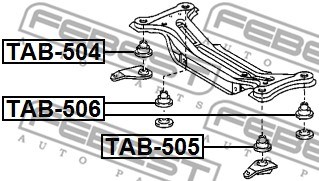 Mounting, support frame/engine carrier FEBEST TAB506 2