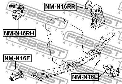 Mounting, engine FEBEST NMN16F 2