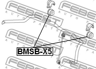 Mounting, stabiliser bar FEBEST BMSBX5 2