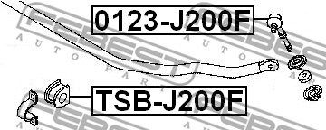 Link/Coupling Rod, stabiliser bar FEBEST 0123J200F 2