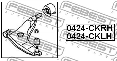 Control Arm/Trailing Arm, wheel suspension FEBEST 0424CKRH 2