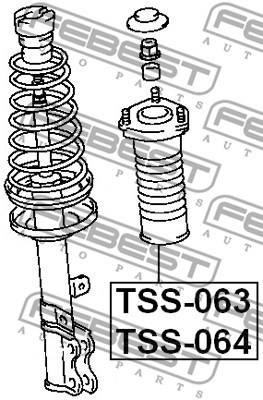 Mounting, shock absorbers FEBEST TSS063 2