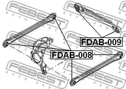 Mounting, control/trailing arm FEBEST FDAB008 2