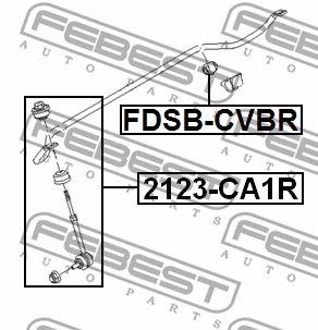 Link/Coupling Rod, stabiliser bar FEBEST 2123CA1R 2