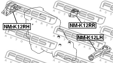 Mounting, engine FEBEST NMK12RR 2
