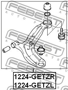 Control Arm/Trailing Arm, wheel suspension FEBEST 1224GETZL 2