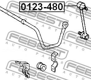 Link/Coupling Rod, stabiliser bar FEBEST 0123480 2