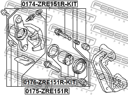 Repair Kit, brake caliper FEBEST 0176ZRE151RKIT 2