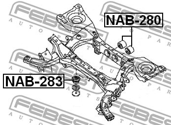 Mounting, differential FEBEST NAB283 2