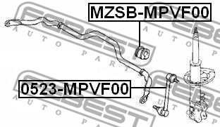 Link/Coupling Rod, stabiliser bar FEBEST 0523MPVF00 2