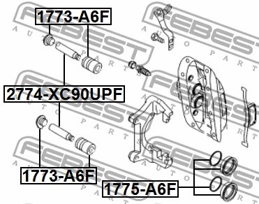 Bellow, brake caliper guide FEBEST 1773A6F 2