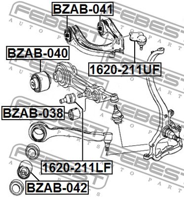 Mounting, control/trailing arm FEBEST BZAB041 2