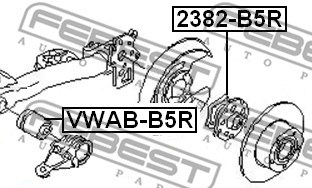 Mounting, axle beam FEBEST VWABB5R 2
