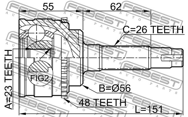 Joint Kit, drive shaft FEBEST 0110037A48 2