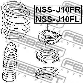 Mounting, shock absorbers FEBEST NSSJ10FL 2