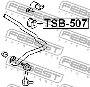 Mounting, stabiliser bar FEBEST TSB507 2