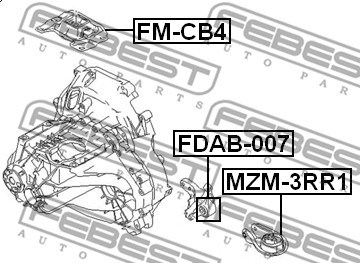 Mounting, automatic transmission FEBEST FDAB007 2
