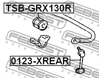 Mounting, stabiliser bar FEBEST TSBGRX130R 2