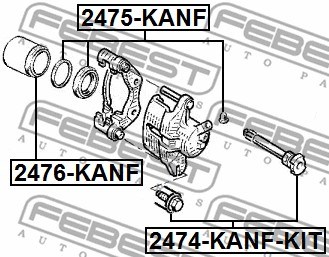 Repair Kit, brake caliper FEBEST 2475KANF 2