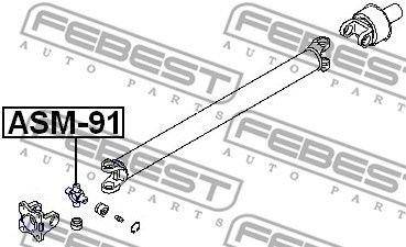 Joint, propshaft FEBEST ASM91 2