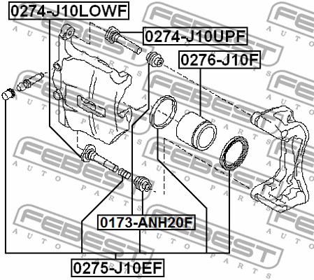 Repair Kit, brake caliper FEBEST 0275J10EF 2
