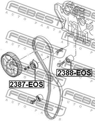 Deflection/Guide Pulley, timing belt FEBEST 2388EOS 2