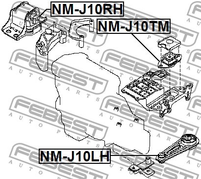 Mounting, manual transmission FEBEST NMJ10TM 2
