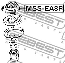 Mounting, shock absorbers FEBEST MSSEA8F 2