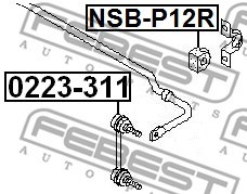 Link/Coupling Rod, stabiliser bar FEBEST 0223311 2