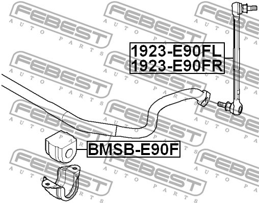 Link/Coupling Rod, stabiliser bar FEBEST 1923E90FL 2