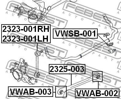 Control Arm/Trailing Arm, wheel suspension FEBEST 2325003 2