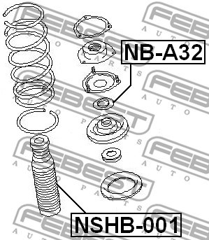 Protective Cap/Bellow, shock absorber FEBEST NSHB001 2