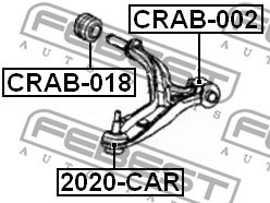 Mounting, control/trailing arm FEBEST CRAB018 2