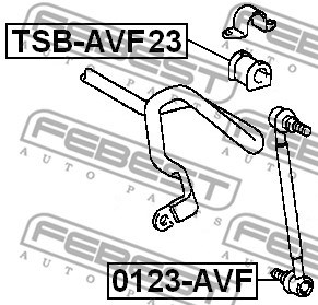 Mounting, stabiliser bar FEBEST TSBAVF23 2