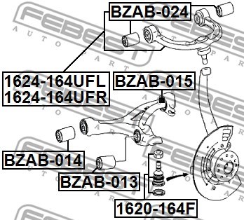 Control Arm/Trailing Arm, wheel suspension FEBEST 1624164UFR 2