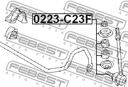 Link/Coupling Rod, stabiliser bar FEBEST 0223C23F 2
