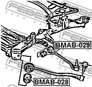 Mounting, control/trailing arm FEBEST BMAB028 2