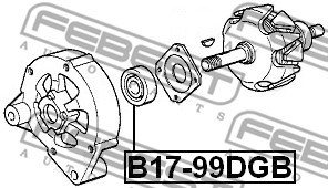 Drive Bearing, alternator FEBEST B1799DGB 2