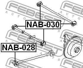 Mounting, control/trailing arm FEBEST NAB028 2
