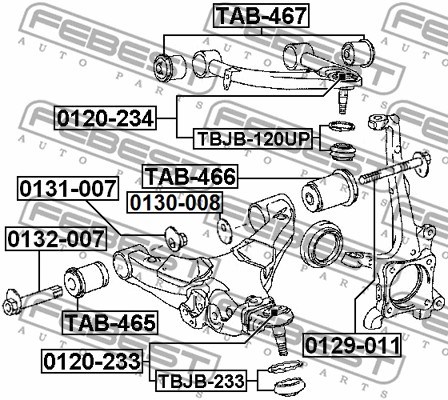 Mounting, control/trailing arm FEBEST TAB466 2
