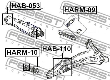 Mounting, control/trailing arm FEBEST HARM09 2