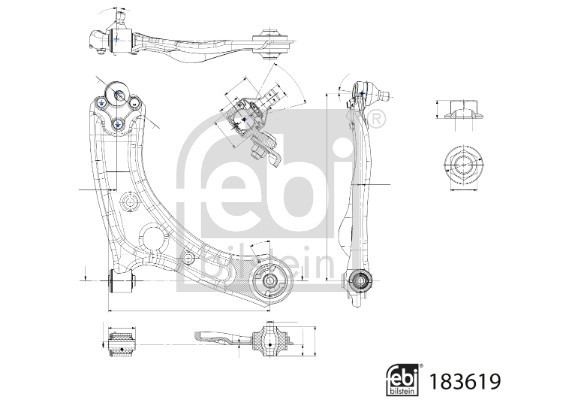 Control/Trailing Arm, wheel suspension FEBI BILSTEIN 183619