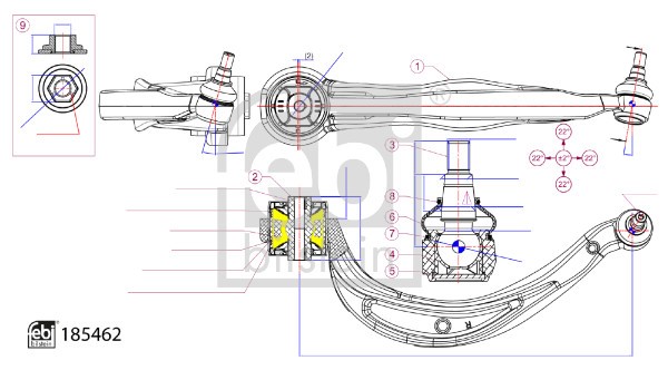 Control/Trailing Arm, wheel suspension FEBI BILSTEIN 185462