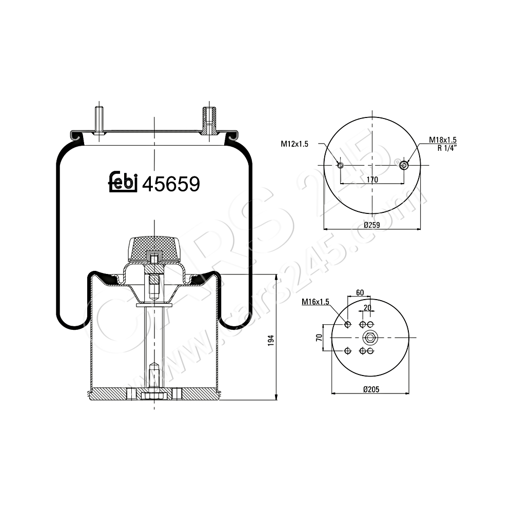 Bellow, air suspension FEBI BILSTEIN 45659